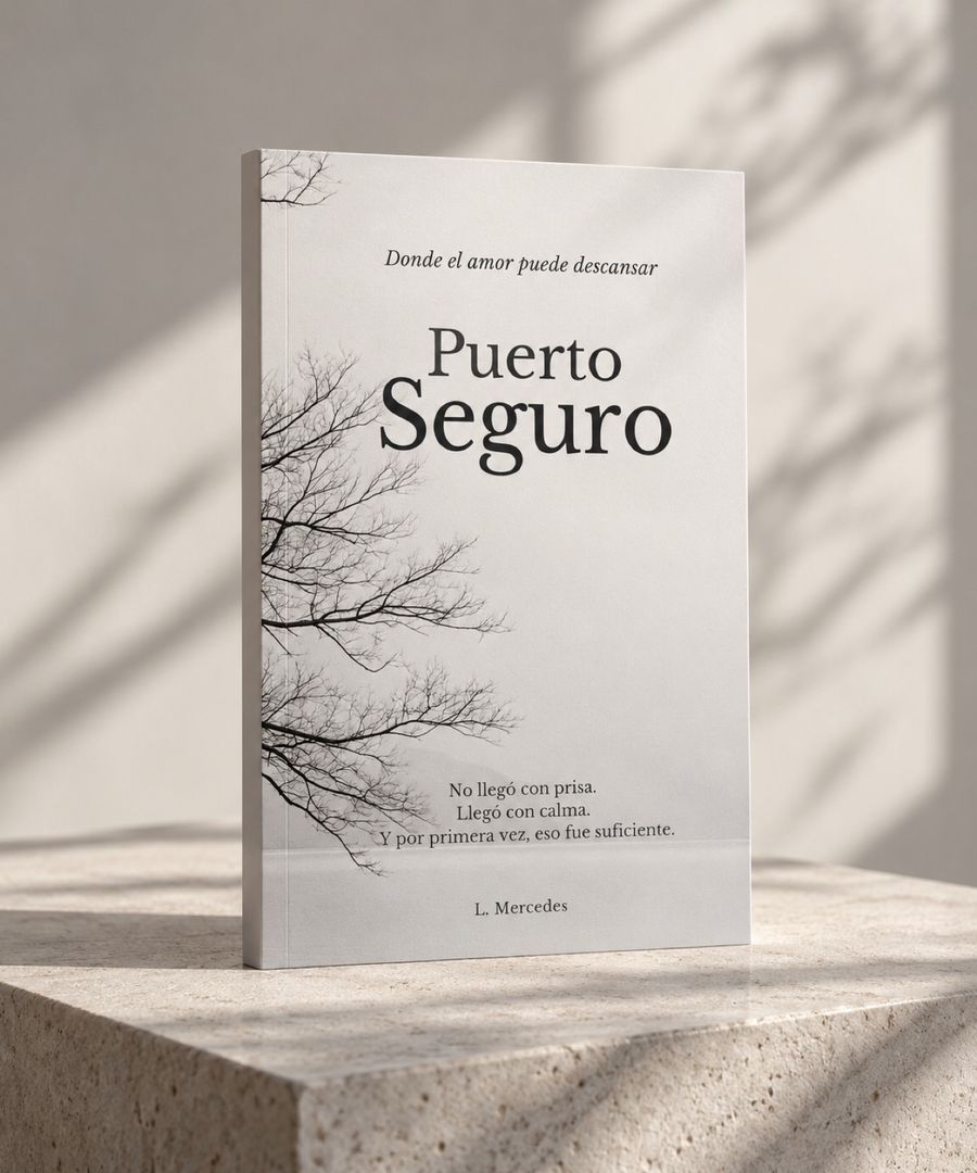 Portada de Puerto Seguro: ramas sin hojas sobre fondo blanco